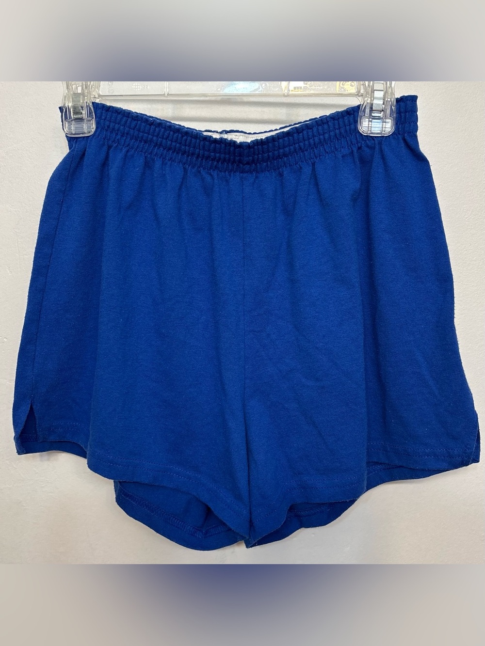 Vintage Soffe Royal Blue Elastic Waistband Athletic Cheer Shorts Womans Size XL
